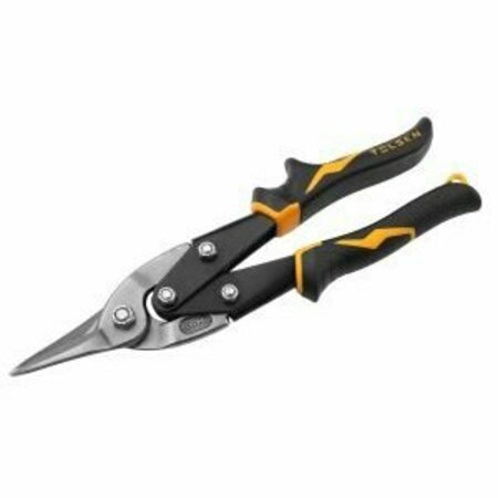 TOLSEN Aviation Snip Straight Industrial Cr-Mo Construction, Length: 10 Two-Component Plastic Handle 30022